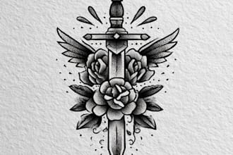 draw american traditional tattoo design