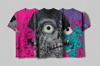 create streetwear design and illustration for tshirt merch