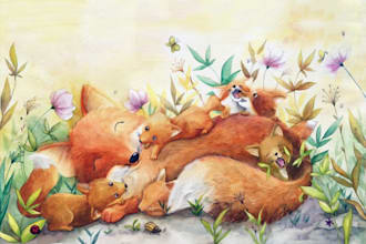 watercolor children storybook illustrations