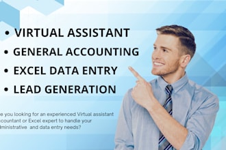 be your reliable virtual assistant for admin, data entry or accounting