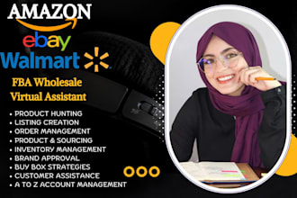 be your amazon fba wholesale, walmart wfs and ebay ds virtual assistant