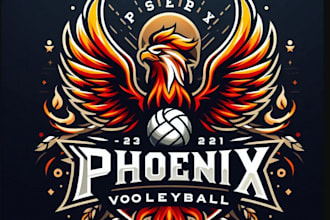 design high resolution esport phoenix volleyball team logo