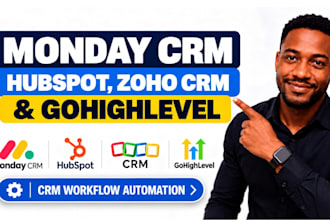 do monday crm, hubspot, zoho crm, and gohighlevel API integration and automation