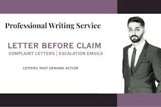write a powerful complaint or letter before claim