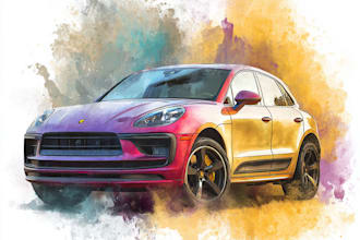 draw your car into vector cartoon portrait