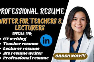 write ats teacher resume, adjunct instructor, lecturer cv, academic CV writing