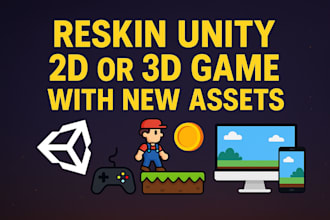 reskin unity 2d or 3d game with new assets