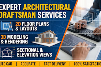 draw 2d floor plans in autocad, pdf to dwg, image to dwg, sketch to dwg