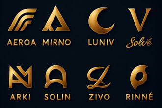 design an elegant gold logo with realistic shine