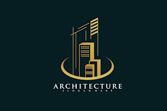 draw architectural interior and real estate logo