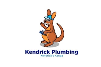 make fantastic a kangaroo plumber logo for kendrick plumbing