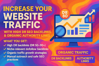 increase website traffic organically, dr domain rating, authority SEO backlinks