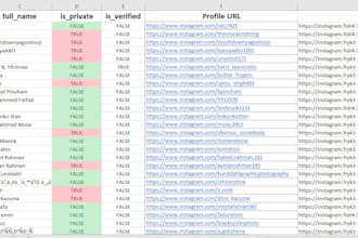 extract instagram followers usernames, full name