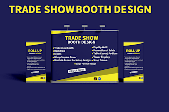 design professional trade show booth and backdrop