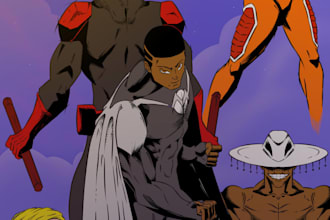 draw comic and manga book illustrations for your story