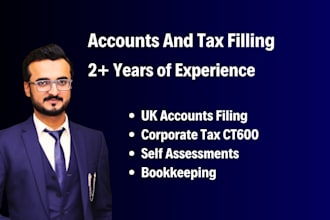 be UK accountant, filing corporation tax ct600, and vat