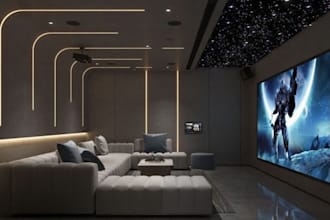 luxury home theater, cinema room and media room interior