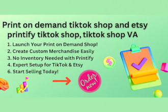 setup print on demand tiktokshop shopify etsy printify run ads