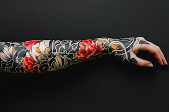 create a tattoo design of tattoo sleeve