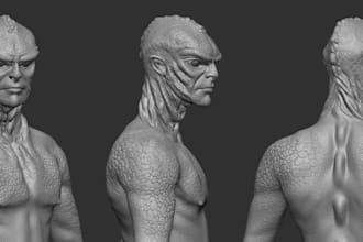 realistic 3d cg creatures,horror alien,vampire for game,animate humanoid,monster