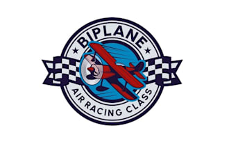design biplane air racing class logo