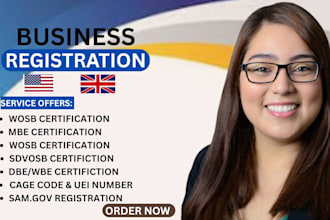 assist with mbe certification wosb 8a dbe wbe sdvosb do samgov, uei, cage code