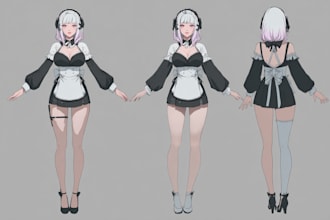design a custom vtuber model in anime style