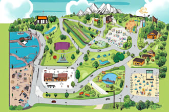 be the cartographer that designs and illustrates your custom vector travel map