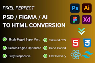 convert figma, psd, ai or xd file to react website