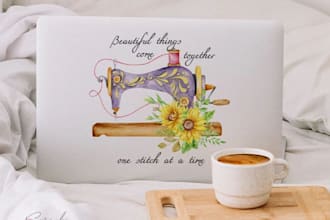 make unique handmade, knitting  sewing logo design