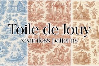design unique seamless toile de jouy, pattern for a seamless textile designs