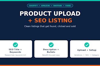 do SEO product listing on shopify amazon wayfair faire