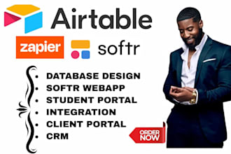 be your airtable database softr webapp client portal crm and airtable automation