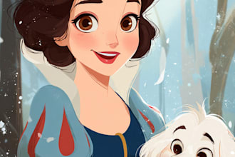 make a portrait in semi realism disney cartoon style