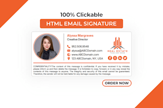 make html email signature, clickable html email signature, outlook signature