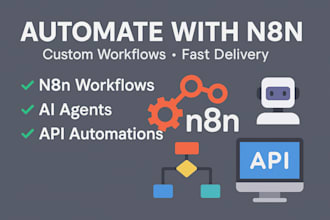 create n8n workflows, ai agents, and API automations, n8n workflow automation