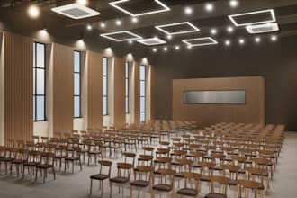 render educational hall,events venue interior design,indoor space,classroom cgi