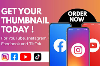 design high CTR thumbnails for youtube, shorts, reels and tiktok