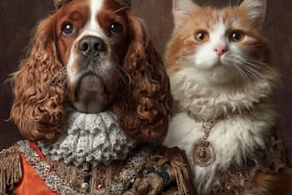 draw custom royal pet portrait dog portrait cat portrait