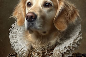 create a custom royal pet portrait in high quality
