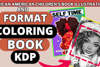do kdp coloring book formatting, african american childrens illustration editor
