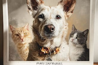 create a custom pet portrait from your favorite photo, memorial gifts