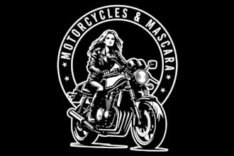 make female biker logo for you with my own creativity