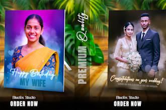 design premium photo edits for birthdays, weddings, and family gifts