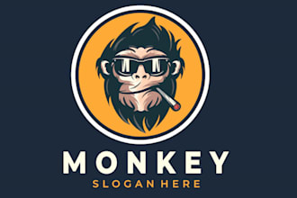 design professional cartoon and mascot monkey logo design