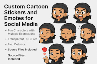 create custom cartoon stickers and emotes for social media
