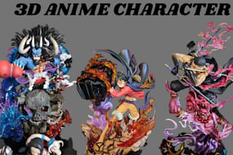 sculpt stylized anime characters,3d models, diorama, toys and stl files