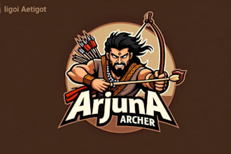 design awesome arjuna archer logo with t shirt print