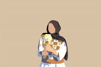 create flat minimal vector illustrations