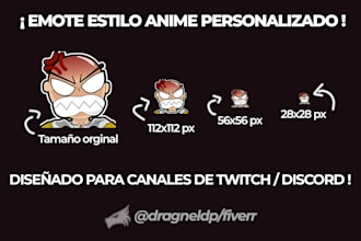diseñaré emotes estilo anime personalizados para twitch